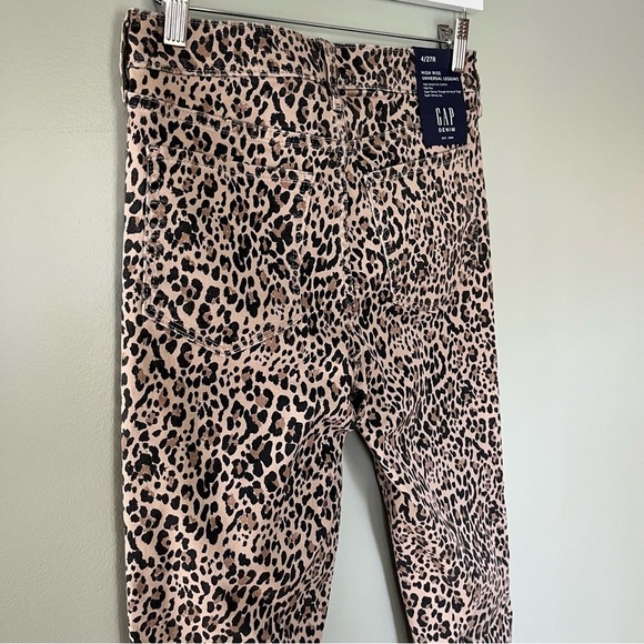 NWT Gap‎ High Rise Universal Leopard Animal Print Legging Jeans Brown Black 27 - Picture 6 of 11